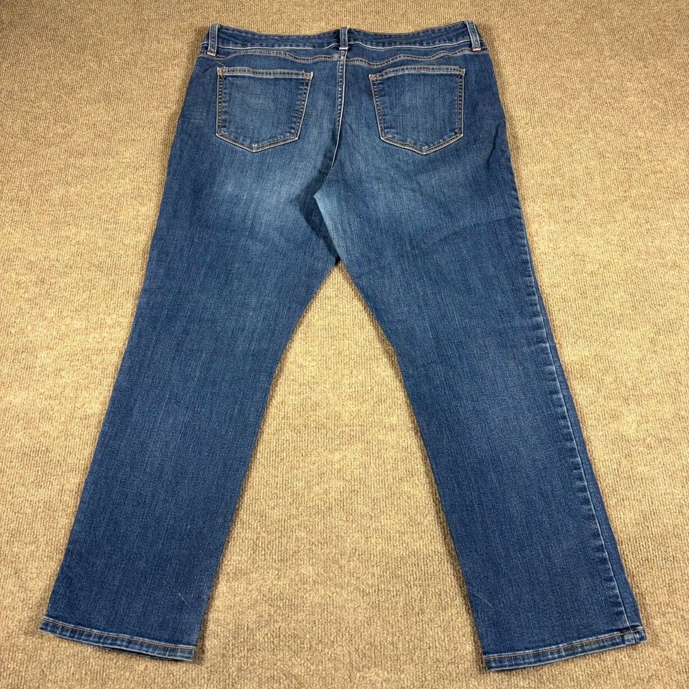 St John's Bay Jeans Womens 14P Blue Denim Stretch Cotton Straight Leg Minimalist - Picture 9 of 12
